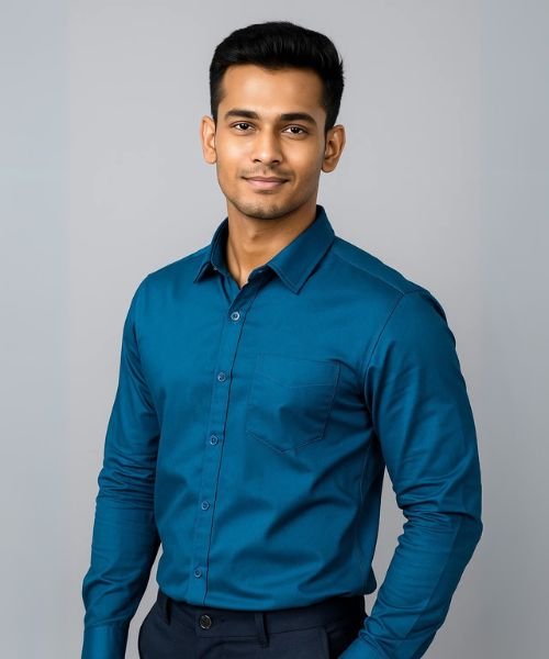 Export Quality Oxford Cotton Full Sleeve Shirt (Petrol).