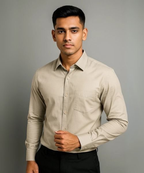 Export Quality Oxford Cotton Full Sleeve Shirt (Ash)