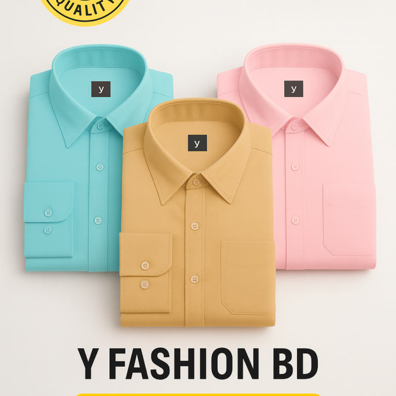 Solid shirt combo offer biscuit pink and pest