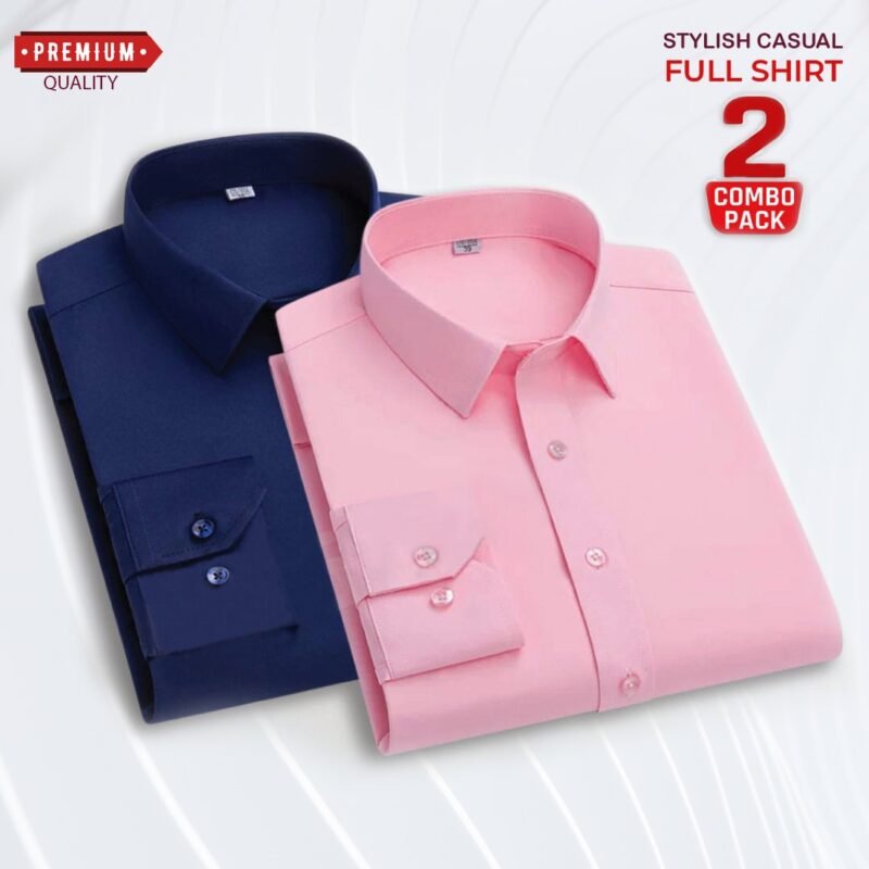 Solid shirt combo offer Pink and Nevy