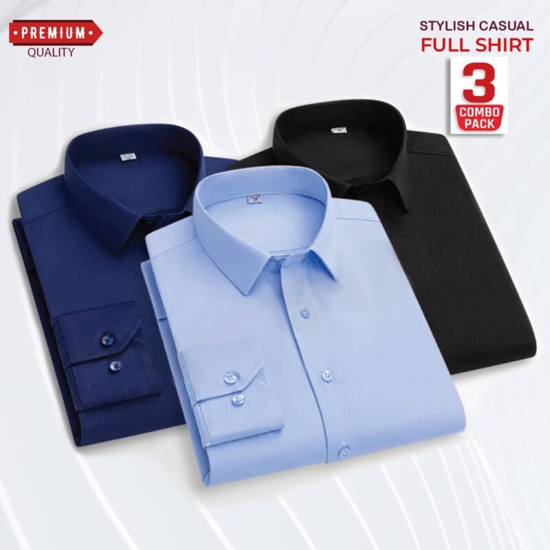 Solid shirt combo offer Sky Black and Nevy