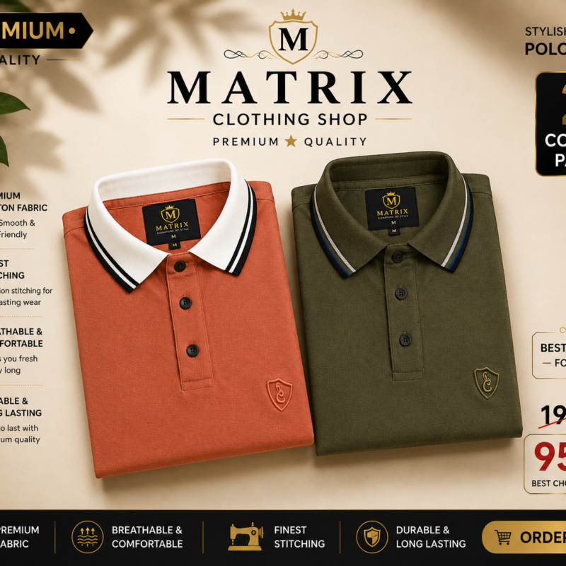 Polo t shirt 2 pice Combo-L